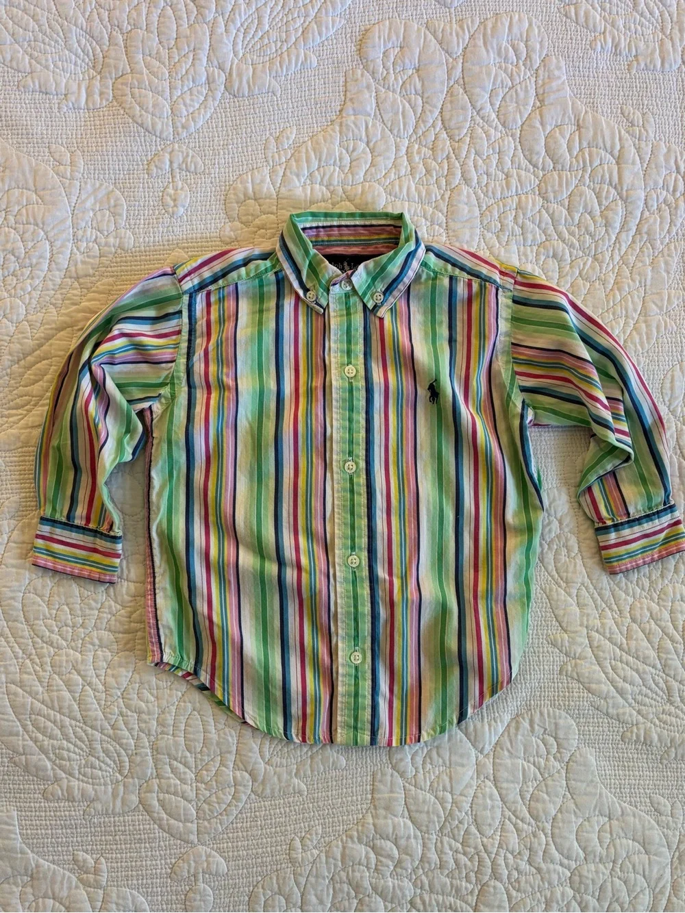 Ralph Lauren Multi-Color Stripe Button-Down Shirt for Kids